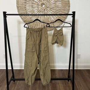 LOVERS + FRIENDS SIMI TOP AND PANTS SAGE GREEN SOLD AS SET
